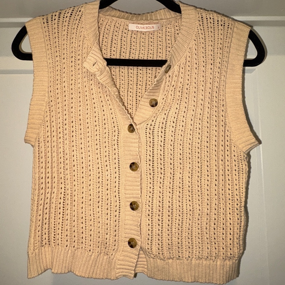 Olivaceous Knit Beige Top